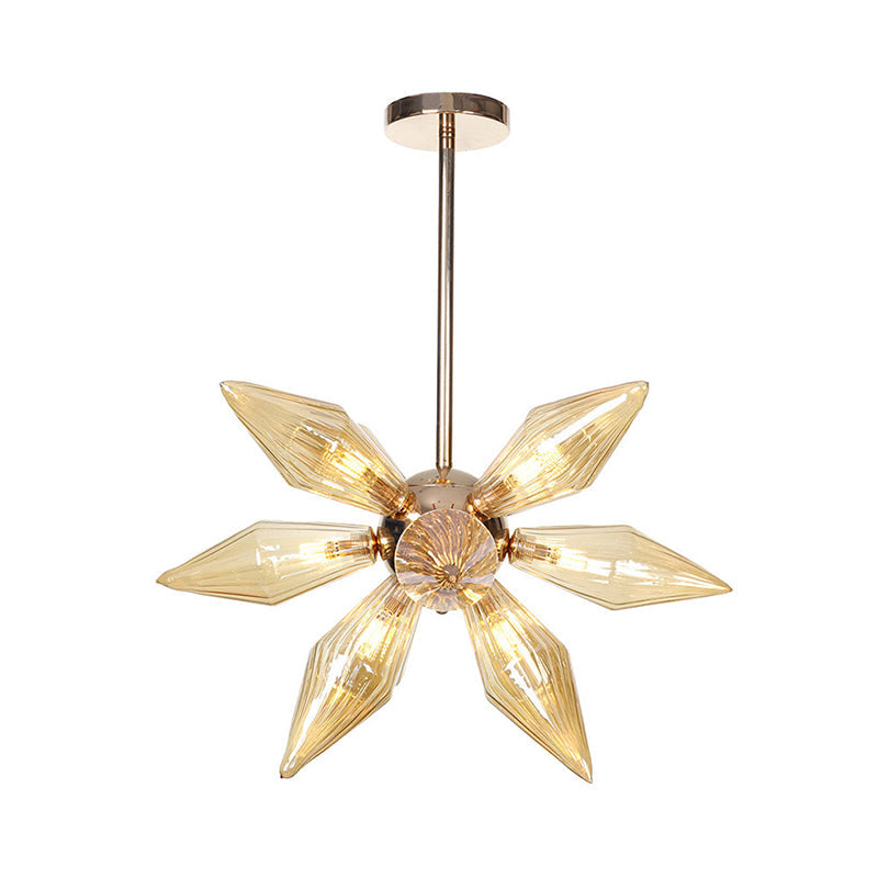 Industrial Diamond Clear/Amber Glass Chandelier With 9/12/15 Heads - Kitchen Pendant Lighting