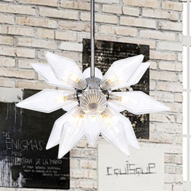 Industrial Diamond Clear/Amber Glass Chandelier With 9/12/15 Heads - Kitchen Pendant Lighting