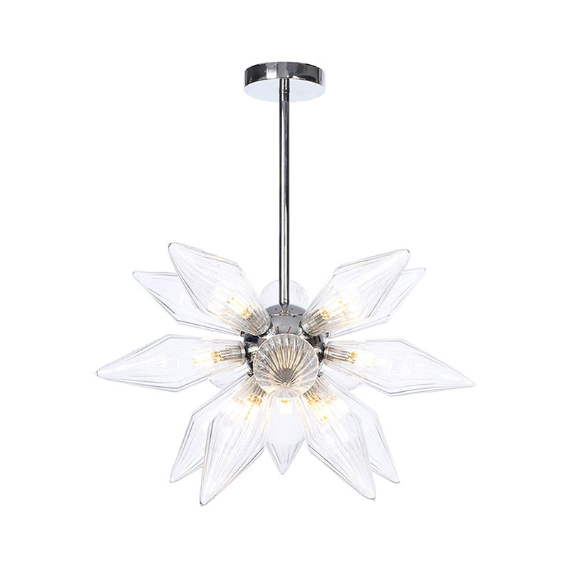 Industrial Diamond Clear/Amber Glass Chandelier With 9/12/15 Heads - Kitchen Pendant Lighting