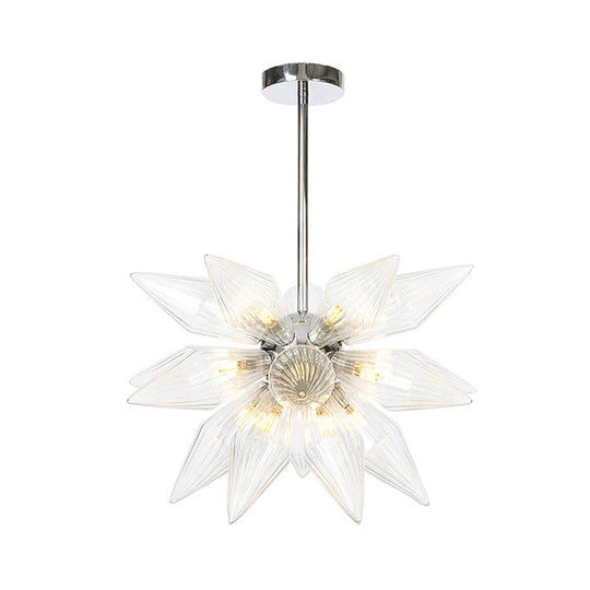 Industrial Diamond Clear/Amber Glass Chandelier With 9/12/15 Heads - Kitchen Pendant Lighting