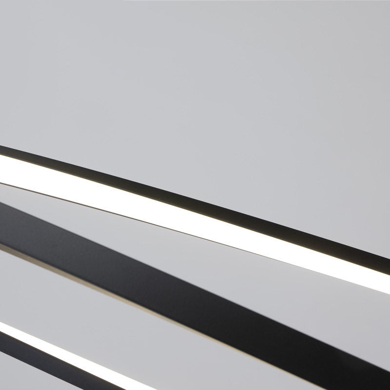 Modern Acrylic LED Spiral Hanging Lamp Kit, Black/White Ceiling Pendant in Warm/White/Natural Light