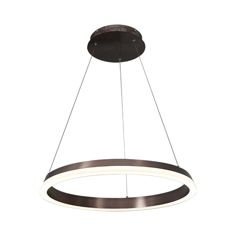 Round Acrylic Shade Brown Bedroom Chandelier - Half-Head Ceiling Pendant With Lighting Fixture