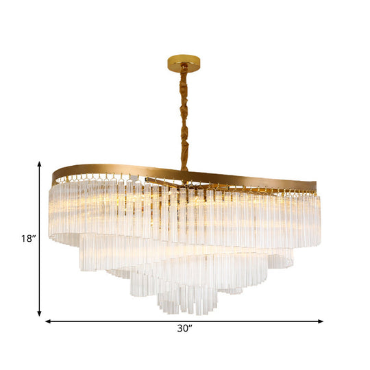 Contemporary Clear Crystal Prisms Chandelier Light with 10/11 Bulbs - Spiral Design, 21.5"/30" Wide - Perfect for Your Living Room