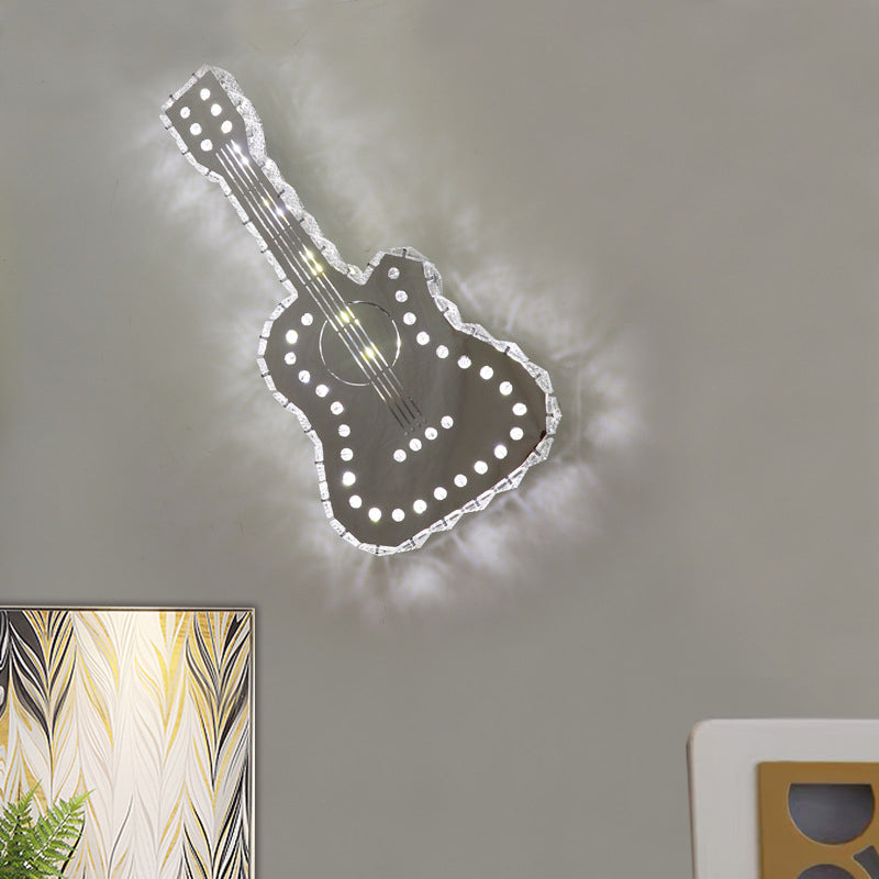 Modern Led Crystal Wall Lamp For Guitar Bedchamber In Gray Grey