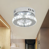 Modern Stainless - Steel Semi Flush Led Lighting Fixture With White/Warm Light And Clear Beveled