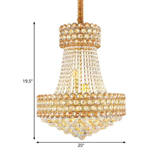 Modern Gold Chandelier With Beveled Glass Crystal Shades - Perfect For Your Sitting Room