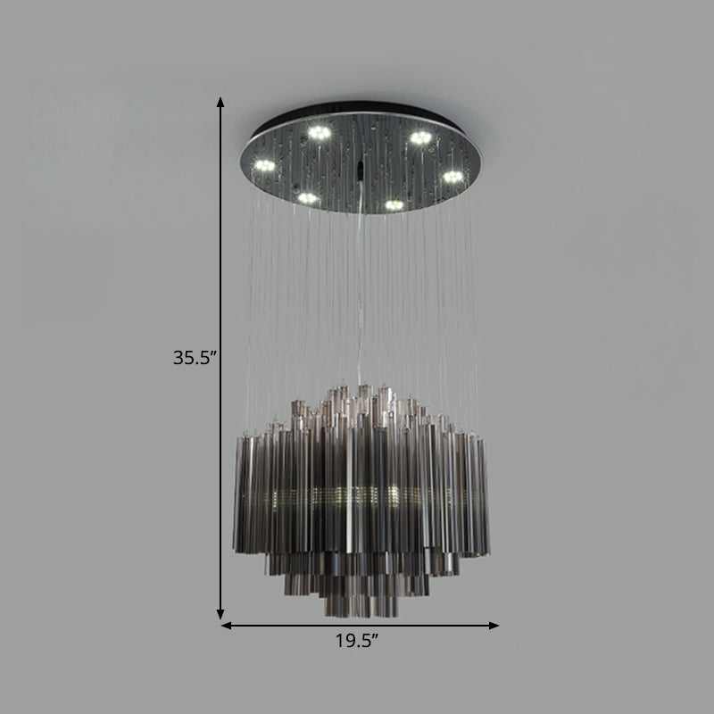 Contemporary Black Crystal LED Hexagon Pendant Light - 31.5"/35.5" Width Ceilng Fixture