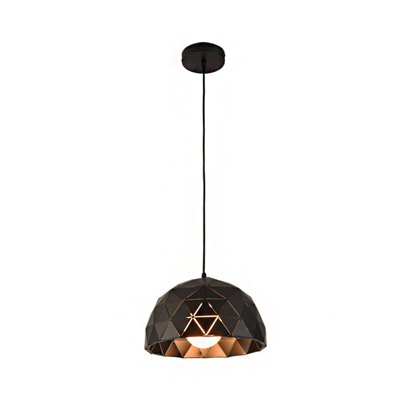 Nordic Style Domed Ceiling Light Fixture - 12"/14" - 1-Light Pendant in Black/White for Coffee Shop