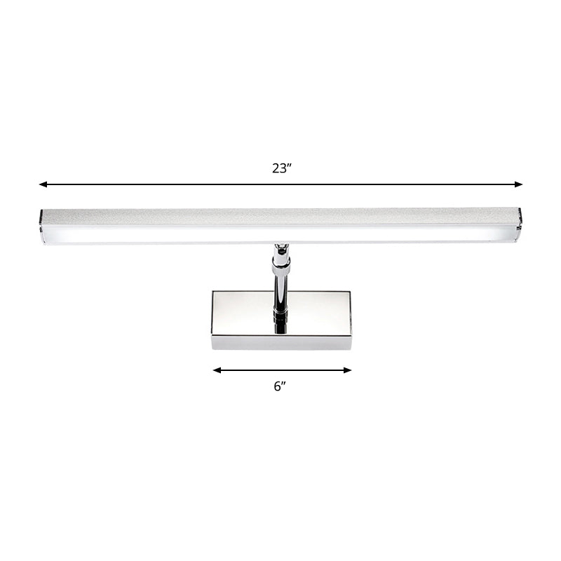Simple Style Aluminum Led Sconce Wall Light In Chrome Customized Width (19/23) - Warm/White