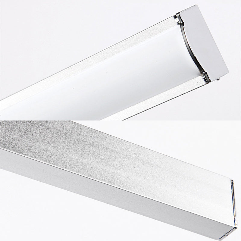 Simple Style Aluminum Led Sconce Wall Light In Chrome Customized Width (19/23) - Warm/White