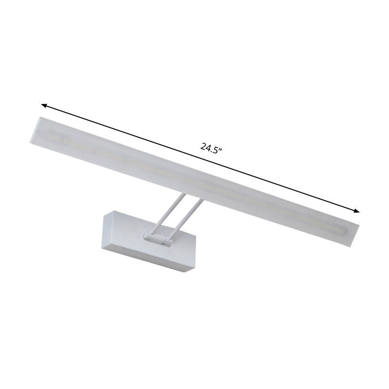 Modern Rectangular Wall Light - Black/White 16.5/20.5 W Led Acrylic Vanity Lighting Warm/White For