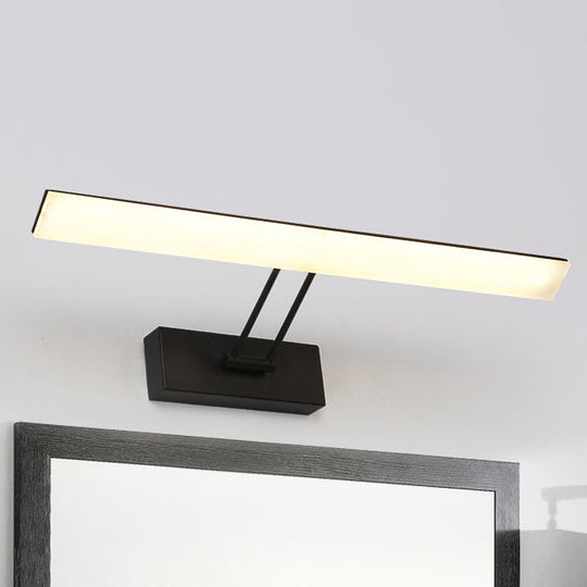 Modern Rectangular Wall Light - Black/White 16.5/20.5 W Led Acrylic Vanity Lighting Warm/White For