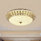 Modern Gold Dome Led Flush-Mount Crystal Light Fixture - Contemporary & Elegant Ceiling Lamp