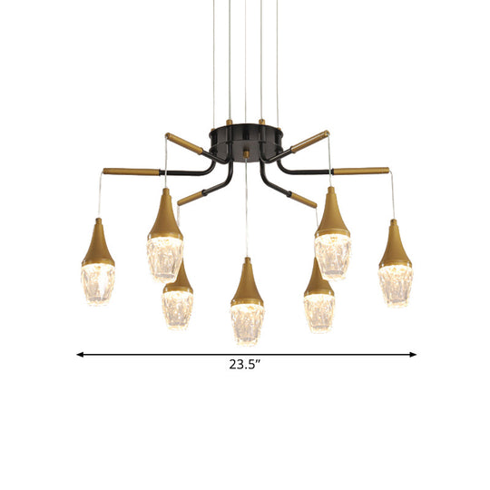 LED Crystal Raindrop Chandelier - Postmodern Burst Design - Gold - 7/13/16