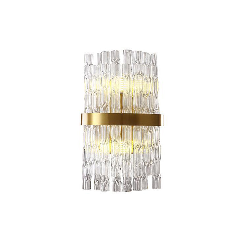 Modern Crystal Rod Wall Sconce With Layered Flush Design - Illuminating Lighting Ideas