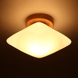 Frosted Glass Semi-Circle/Square Flush Ceiling Light - Modern 1-Light Mount For Corridor