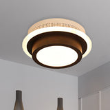 Modern Led Flush Ceiling Lamp In Black/White - Round Square Or Triangle Acrylic Design For Corridor