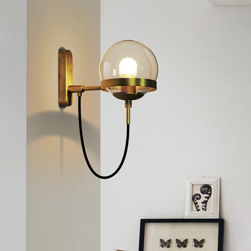 Modern Black/Gold Wall Sconce Light Fixture With Clear/Frosted Glass - Perfect For Living Rooms Gold