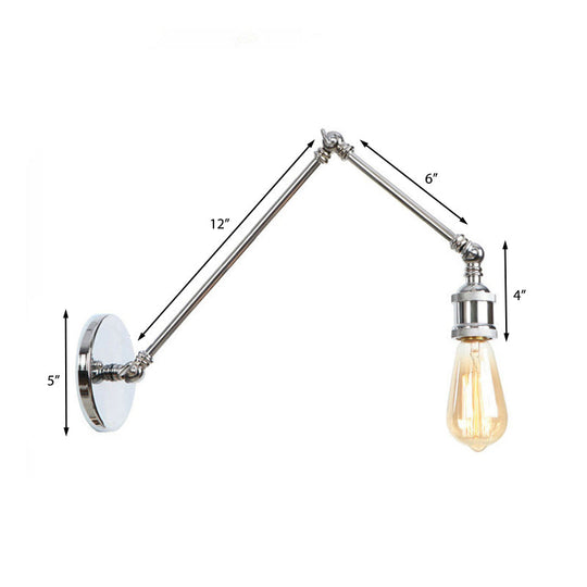 Swing Arm Industrial Sconce Light - Bathroom Metal Wall Lighting Fixture