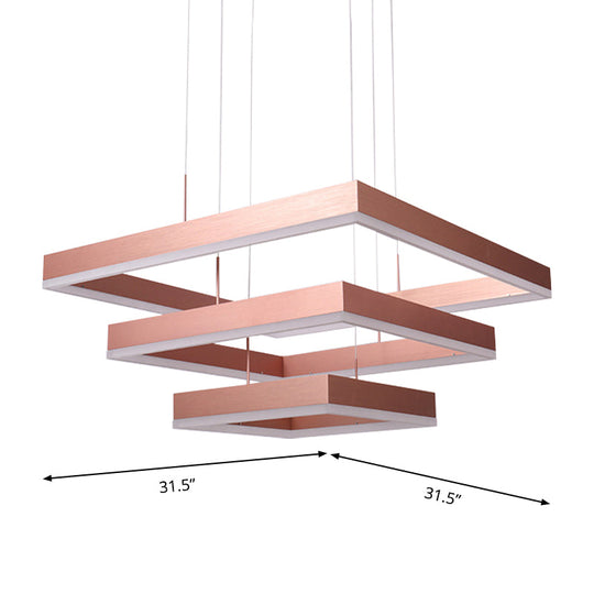 Rose Gold Bedroom Chandelier With Acrylic Shade - 1/2/3-Light Pendant In Warm/White/Natural Light