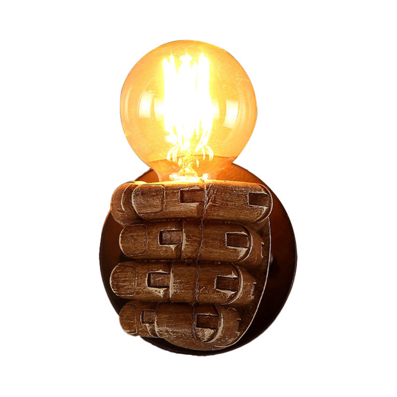 Wood Industrial Style Wall Sconce Light Fixture (1 Head) For Living Room With Right/Left Hand Shade