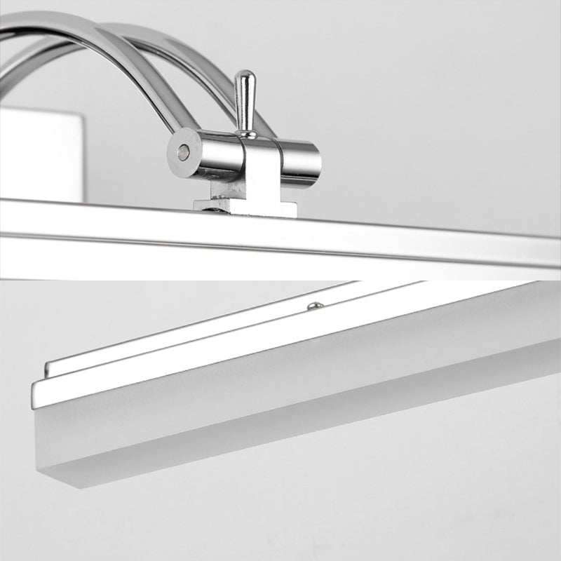 Linear Led Vanity Light With Acrylic Shade In Warm/White Silver Finish 19/23 Width