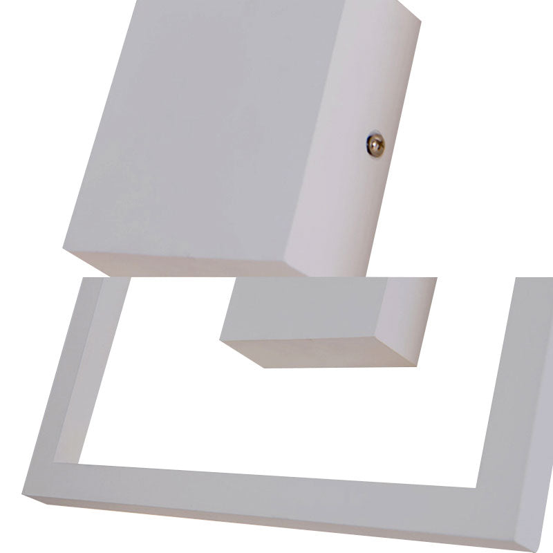 Sleek Square Led Wall Sconce For Bedroom - Warm/White Acrylic Light Fixture In Black/White