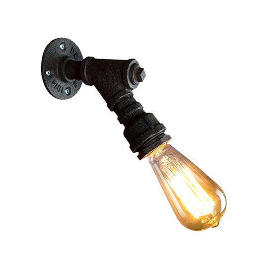 Rustic Piped Metal Mini Wall Light Sconce For Restaurants: Antique Style Lighting Fixture