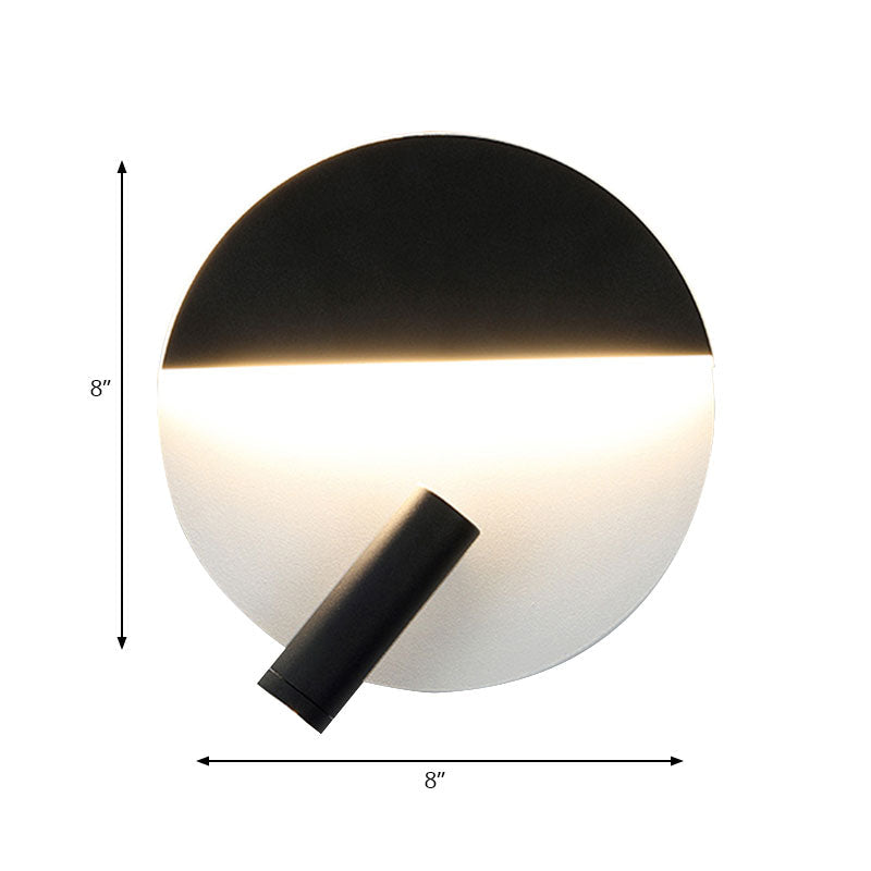 Modern Round Wall Lamp - Black/White With Led Spotlight