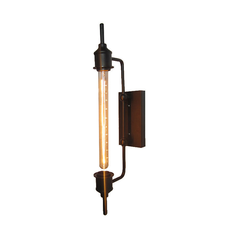 Modern Black Metal Linear Wall Sconce With 1 Light For Front Door