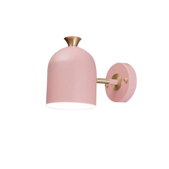 Candy-Colored Macaron Wall Light For Dining Room - Aluminum Sconce Lamp With 1