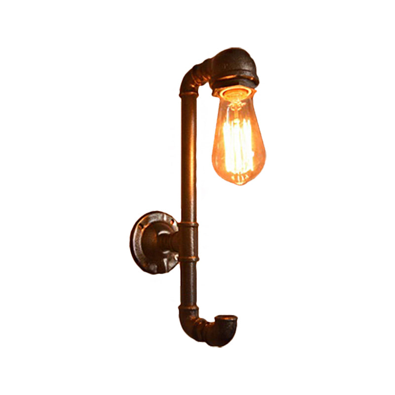 Industrial Style Wall Lamp With Water Pipe Metal Shade In Bronze