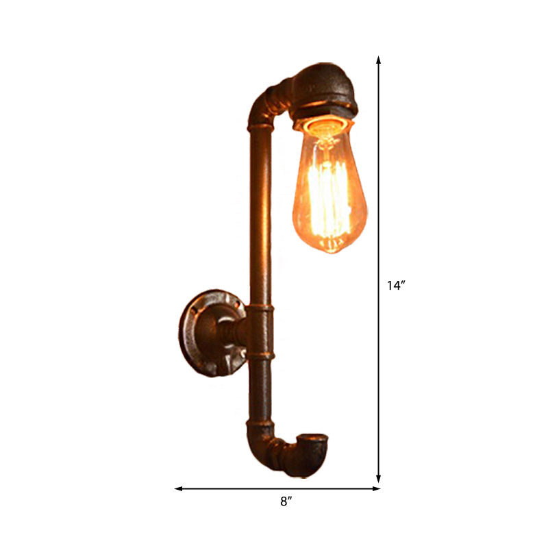 Industrial Style Wall Lamp With Water Pipe Metal Shade In Bronze