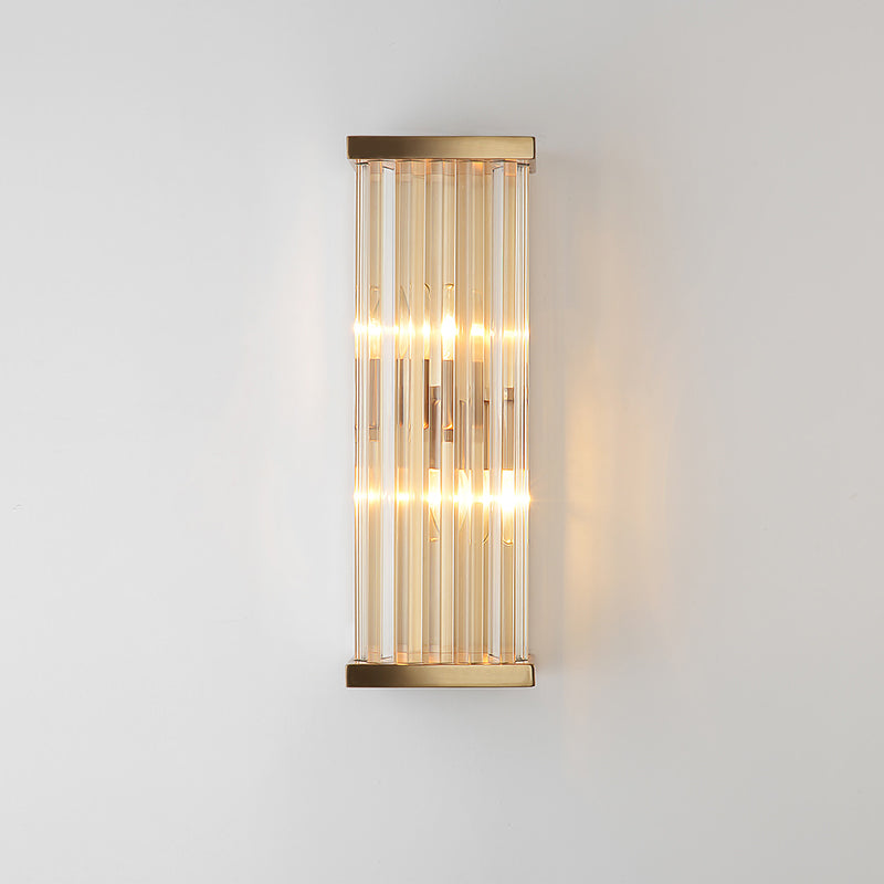 Minimalist Crystal Wall Sconce With 2 Bulbs For Living Room Lighting