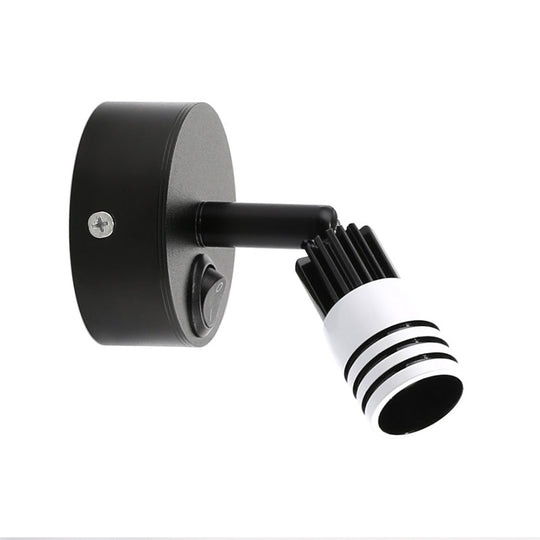 Contemporary Metal Wall Mounted Led Sconce Light In Black/White - Warm/White