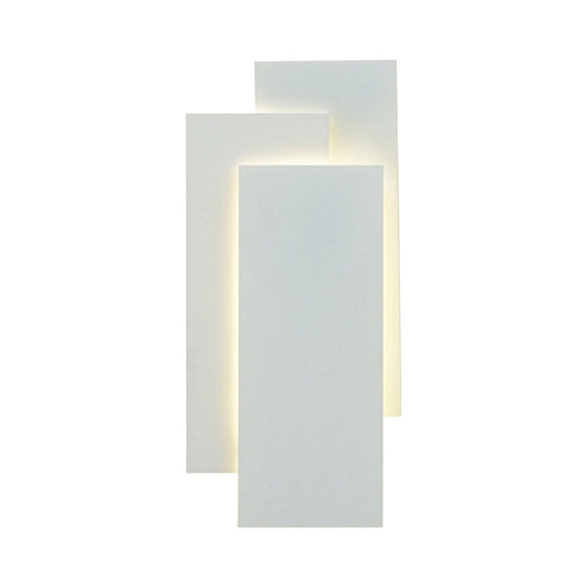 Modern Led Wall Lamp - Aluminum Rectangle Light With Warm/White Lighting Black/White
