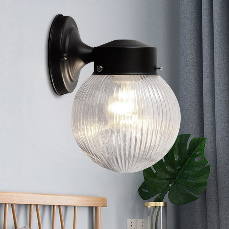 Modern Prismatic Glass Wall Mounted Sconce - 1 Light Black/White Ideal For Hallway