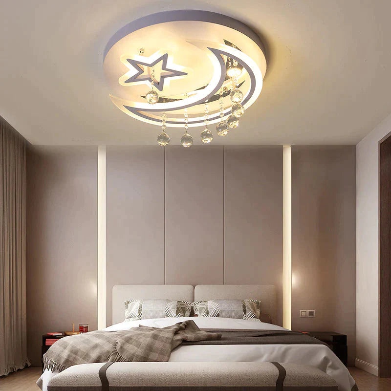 New Creative Bedroom Lamp Star Moon Led Ceiling