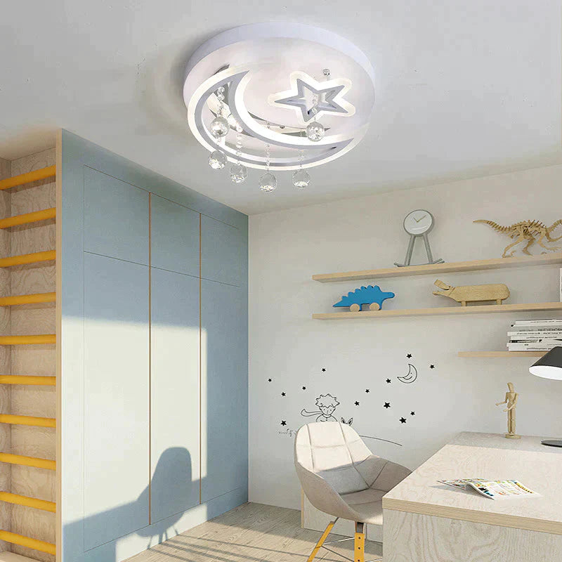 New Creative Bedroom Lamp Star Moon Led Ceiling Small 36W / White Light