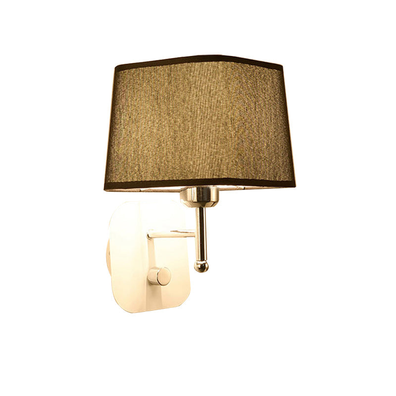 Modern Black And Beige Tapered Wall Sconce With 1 Light Backplate