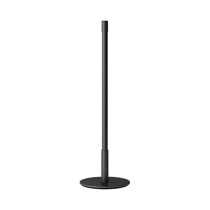 Black Plumb Rod Led Night Light: Sleek Bedside Table Lamp With Warm/White Light