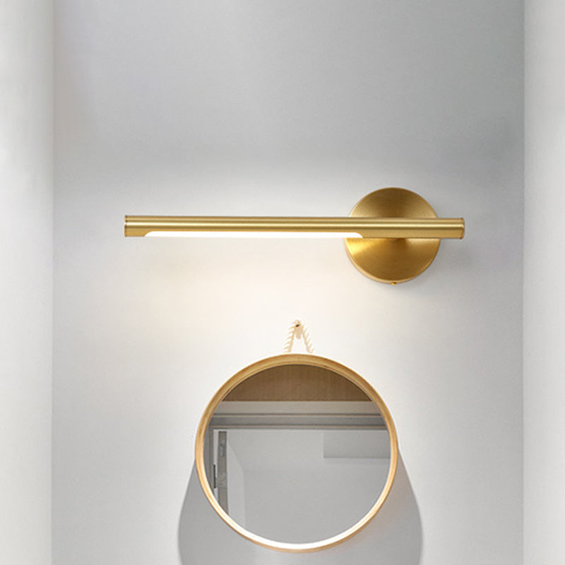 Minimalist Gold Metal Wall Lamp: 16/25 Led Vanity Sconce Light With Acrylic Diffuser / 16