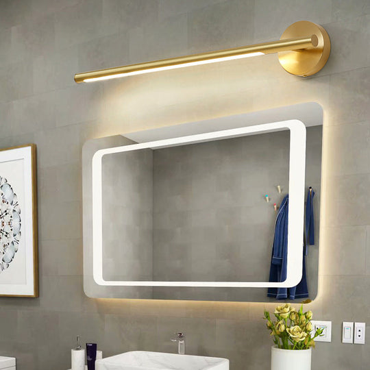 Minimalist Gold Metal Wall Lamp: 16/25 Led Vanity Sconce Light With Acrylic Diffuser / 25