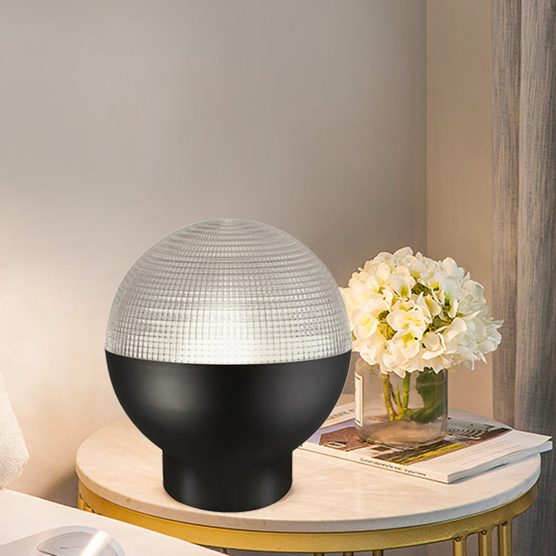 Minimalist Glass Night Lamp With Prismatic Shade | 1-Head Table Lighting In Black/Gold Ideal For