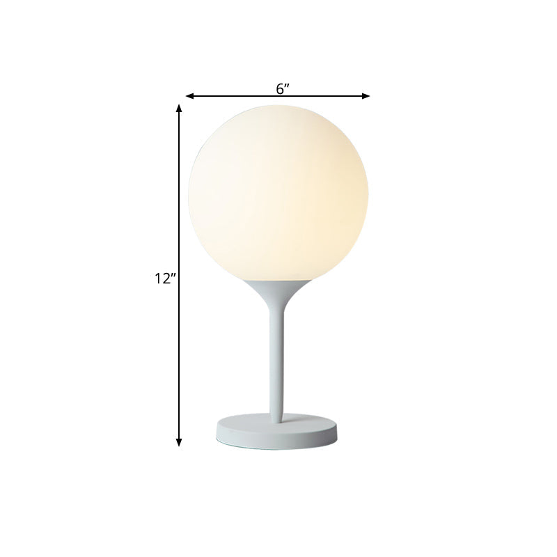 Frosted Glass Spheroid Night Lamp - Simplicity 1-Light Table Lighting For Living Room 6/10 Wide