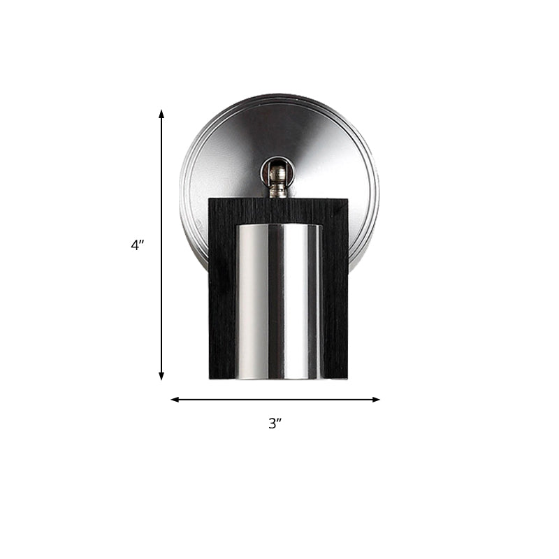 1-Light Bedroom Wall Sconce In Black With Metal Shade Warm/White Lighting