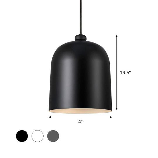 Nordic Dome Pendant Lamp - Black/White/Grey, Moveable & Metal - Perfect for Dining Room Lighting
