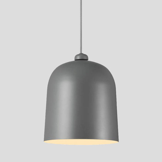 Nordic Dome Pendant Ceiling Lamp For Dining Room With Moveable Black/White/Grey Shade And 1 Bulb