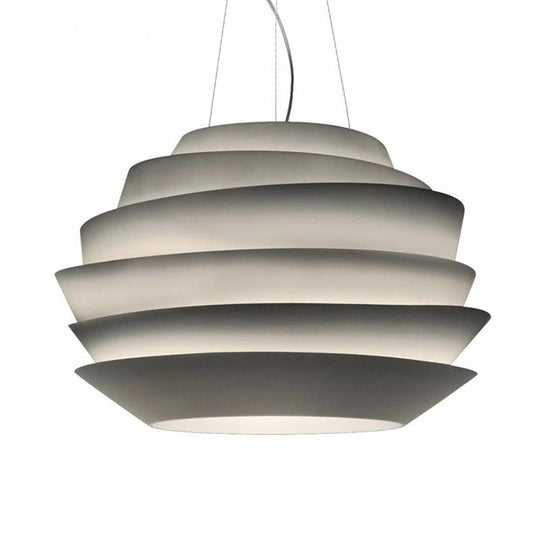 Metallic Bistro Pendant Lighting - 6 Tiers 3 Bulbs Modern White Hanging Chandelier