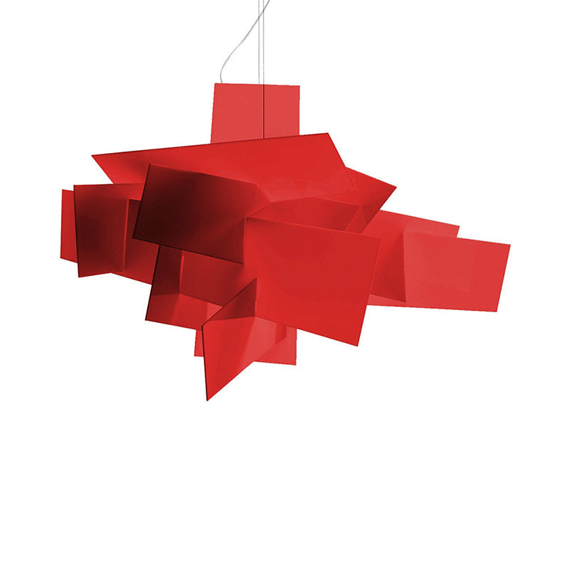 Artistry Spliced Acrylic Drop Pendant Ceiling Light in White/Red - 2 Bulbs, Multi Light Design for Living Room